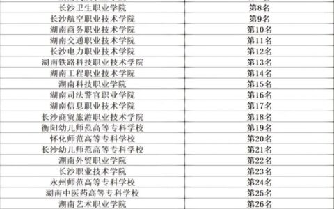 长沙大专学校排名(湖南最好的10所大专)