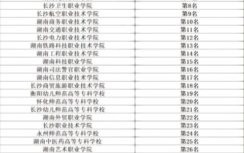 长沙大专学校排名(湖南最好的10所大专)